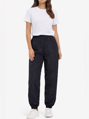 SLEEPER Women's Black Joggers Pants with Pockets and Pink Mesh Lining Size XS